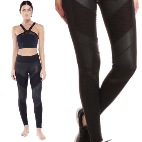 electric yoga moto leggings